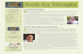Seeds for Thought€¦ · —Christine Bailey, MGFWS President ˆ # " ’ ˚ " ! ˇ $ ˛ 2. At the WSU Master Gardener Advanced-Education Conference in September, the Master Gardener