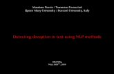 Massimo Poesio / Tommaso Fornaciari ˚een Mary …...Massimo Poesio / Tommaso Fornaciari ˚een Mary University / Bocconi University, Italy Detecting deception in text using NLP methods