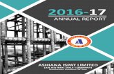 Annual Report - Ashiana Ispatashianaispat.in/upload/annual_reports/Annual Report 2016... · 2017-08-05 · CHAIRMAN'S SPEECH Dear Shareholders, WELCOME TO THE 25th ANNUAL GENERAL