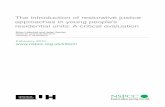 The introduction of restorative justice approaches in ... · Littlechild and Sender The introduction of restorative justice approaches in young people’s residential units Acknowledgements