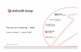 Focus on Leasing – Italy - UniCredit · N.1 EUROPEAN LEASING GROUP ON NEW BUSINESS AFTER INTEGRATION WITH CAPITALIA 12,1 8,0 6,8 6,3 6,1 6,0 5,6 5,5 5,2 2,3 9,8 0,0 5,0 10,0 15,0