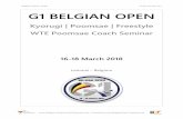 Kyorugi | Poomsae | Freestyle WTE Poomsae Coach Seminar · Belgian Open 2018 TaekwondoF PLANNING 16 March - Friday 17 March - Saturday 18 March – Sunday CONTESTANTS Age and categories