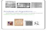 Analysis of Algorithms Šalgo.inria.fr/flajolet/Publications/Slides/sophia03ab.pdfAnalysis of Algorithms = an indispensable companion! Some algorithms are more efcient than others.