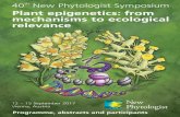 40 New Phytologist Symposium Plant epigenetics: … NPS...1 40th New Phytologist Symposium Plant epigenetics: from mechanisms to ecological relevance Department of Botany and Biodiversity