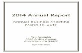 2014 Annual Report - Clover Sitesstorage.cloversites.com... · 2014 Annual Report Annual Business Meeting March 15, 2015 First Assembly 5545 Ardilla Avenue Atascadero, CA 93422 805-466-2626