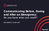Communicating Before, During and After an Emergency · workflows • Manage agendas in one place • Improve cross-departmental efficiency and collaboration ... Get the right tools