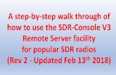 A step-by-step walk through of how to use the SDR-Console ... · prompts to get the latest SDR Console V3 beta installed on your PC . V3 Server website –instructions are here. Launch