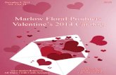 Marlow Floral ProductsMarlow Floral Products Valentine’s 2014 Catalog December 4, 2014 Vol. 2 No. 14 $5.00 Page 2 MAVBEAR 13” Valentines Bear With Bow $8.75 Each PL-JUMBR 55”