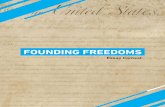 FOUNDING FREEDOMS - National Constitution Center · Essay contest winners will be announced Awards ceremony for winning essay authors. Winning essays will be published on the NCC’s