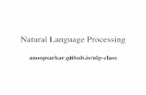 Natural Language Processing - GitHub Pagesanoopsarkar.github.io/nlp-class/assets/slides/introduction.pdfLanguage and Vision Linguistic and Psycholinguistic Aspects of CL Machine Learning