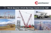 Third-Quarter 2018 Earnings Conference Call...2018/11/06  · Third-Quarter 2018 Earnings Conference Call 2 Forward- Looking Statements Safe Harbor Statement Any statements contained