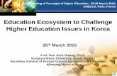 Education Ecosystem to Challenge Higher Education Issues ... · Establish Ecosystem of K-MOOC Collective approach: MOE, Institutes, EBS, Universities, KCUE Source: MOE, Basic plan