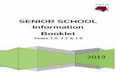 SENIOR SCHOOL Information Booklet · Senior School Information Booklet Page 3 SCHOOL PROMOTION DAY Rouse Hill High School will be starting the 2019 school year on Tuesday 20 November