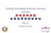 Scaling Distributed Machine Learning with the · Overview of machine learning raw data training data machine learning system model (key,value) pairs scale to industry problems efﬁcient