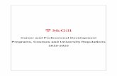 Career and Professional Development Programs, …...Career and Professional Development Programs, Courses and University Regulations 2019-2020 This PDF excerpt of Programs, Courses