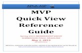 MVP Quick View Reference Guidefor+Spring+… · coupon code DDS15. If student pharmacists do not use the coupon code, they will be billed the full amount of $115. We will not issue