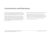 Concurrency and Recovery · The remaining tables in the section address other concurrency and recovery primitives: checkin/checkout, audit trails, disk recovery, and backup. More