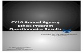 CY16 Annual Agency Ethics Program Questionnaire Results€¦ · 1 CY16 Annual Agency Ethics Program Questionnaire Results. U.S. Office of Government Ethics . 07/07/2017 (Updated June