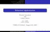 Ricardo Gon¸calves and Carlos Caleiro - University of Oxfordpeople.maths.ox.ac.uk/~hap/tancl07/tancl07-goncalves.pdf · Representation of logics in algebraic setting (theory restricted