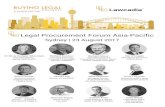 Legal Procurement Forum Asia-Pacific · 8/23/2017  · Legal Procurement Forum Asia-Pacific Sydney, 23 August 2017 KPMG Sydney ® 2.45 - 3.15 Networking break 3.15 - 3.30 Jamie Levy,