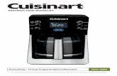 INSTRUCTION BOOKLET - Cuisinart · coffee. Cuisinart includes a charcoal water filter to remove chlorine, bad tastes and odors for the purest coffee flavor, every time you brew. Element