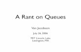 A Rant on Queues - Pollerepollere.net/Pdfdocs/QrantJul06.pdf · 20 packet window 30 packet window 12. vj-ll-jul06 Queue behavior with ack-per-window receiver Time Queue length 13.
