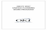 OKI FY 2017 UNIFIED PLANNING WORK PROGRAM · Bike/Ped 601 ‐ Short Range Planning Clean ... The overall goal for transportation planning is the implementation of balanced and efficient