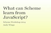 What can Scheme learn from JavaScript? - wingolog · Lexical scope: the worst thing about Scheme Limit case of big closed scope: Stalin, the best worst Scheme We contort programs