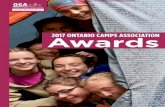Awards - Home - Ontario Camps Association · SoCiety of Saint vinCent de paul • CaMp MaSSad • MCdougall: united ChurCh • MCgovern • ... volunteer Recognition Award..... 13