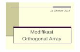 Modifikasi Orthogonal Array...2014/10/23  · Modifikasi OA Situasi nyata proses produksi tidak selalu bisa dieksperimenkan dengan menggunakan OA dengan 2 atau 3 level Common Orthogonal