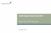 Credit Suisse Investor Day 2016 - Tidjane Thiam, CEO ... · 3 Dealogic as of September 30, 2016, refer to IBCM Investor Day 2016 presentation for details 4 As of end 3Q16 December