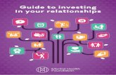 Guide to investing in your relationships · Guide to investing in your relationships. 1 Good relationships protect our mental health and wellbeing ... Universal tips for maintaining