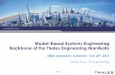 Model-Based Systems Engineering Backbone of the Thales ......OPEN MBSE Symposium, Canberra – Oct. 28th, 2014 Olivier Flous, VP Engineering Model-Based Systems Engineering Backbone
