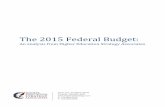 The 2015 Federal Budget - Home - HESAhigheredstrategy.com/.../04/2015-Budget-Commentary.pdf · The 2015 Federal Budget: An analysis from Higher Education Strategy Associates permanent