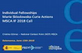 Individual Fellowships Marie Sklodowska-Curie Actions MSCA IF … · 2018-06-18 · Marie Sklodowska Curie Actions (MSCA) Training Career Mobility Excellent Science Pillar – Horizon