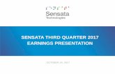 SENSATA THIRD QUARTER 2017 EARNINGS ... In addition to historical facts, this earnings presentation,
