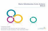 Marie Sklodowska Curie Actions MSCA - EURAXESS · Marie Sklodowska Curie Actions European Research Council 6.2 mil millones EUR 13 mil millones EUR Movilidad en el programa Horizonte