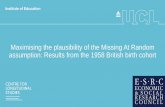 Maximising the plausibility of the Missing At Random ......Maximising the plausibility of the Missing At Random assumption: Results from the 1958 British birth cohort ... cognitive