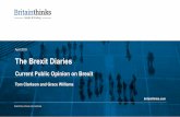 The Brexit Diaries - BritainThinksThe Brexit Diaries Tom Clarkson and Grace Williams April 2019 Current Public Opinion on Brexit. BritainThinks | Private andConfidential 2 Since 2017,