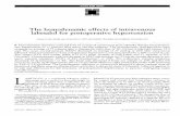 The hemodynami effectc osf intravenous labetalol for postoperativ hypertensioe n · 2019-01-24 · CONTRIBUTIO• N The hemodynami effectc osf intravenous labetalol for postoperativ