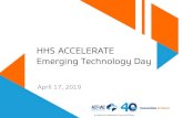HHS ACCELERATE Emerging Technology Day Accelerate ET Day 2019.pdf• DevOps • Internet of Things • Closing 2. Agency Emerging Technology Day • Agency Hosted – Half day, onsite