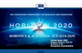 ROBOTICS & AI in H2020 - ICT-2018-2020 · European Data Infrastructure: Big Data and Cloud technologies ICT-51-2020 Big Data technologies and extreme-scale analytics 09-07-2019 16-01-2020