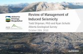 Review of Management of Induced Seismicity · 2018-12-05 · Fluid Injection Mitigatio n Seismic Monitoring Real-Time Data . Reaction Plan Subsurface Data Geomechanical . Data . Ground
