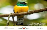 Bird Checklist Lapa Rios...GARRIGUES GUIDE: We reference Richard Garrigues guidebook for the bird’s description. The Birds of Costa Rica: A Field Guide. Zona Tropical Publications,
