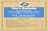 The E-Bulletin€¦ · Dr. Ajaykumar Ingale, Principal of ACE Felicitating Expert Dr. Vikas Gaundare Outcome - Students get chance to know the new & updated techniques of Writing
