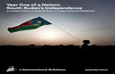 Year One of a Nation: South Sudan’s Independenceelections, held on May 2, 2011. The National Congress Party [6] candidate Abdul Aziz al-Hilu narrowly beat the SPLM candidate, but