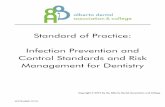 Infection Prevention and Control Standards Methodology · Standard of Practice: Infection Prevention and Control Standards and Rick Management for Dentistry . Section Subject Page