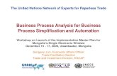 Business Process Analysis for Business Process ... · Business Process Analysis for Business Process Simplification and Automation Workshop on Launch of the Implementation Master
