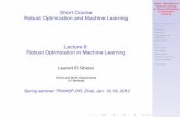 Short Course Robust Optimization and Machine …Short Course Robust Optimization and Machine Learning Lecture 6: Robust Optimization in Machine Learning Laurent El Ghaoui EECS and