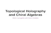 Topological Holography and Chiral Algebras · 2018-06-26 · General Motivations • Topological twist of sugra/superstrings as holographic dual of twisted SQFT (Costello) • Topological